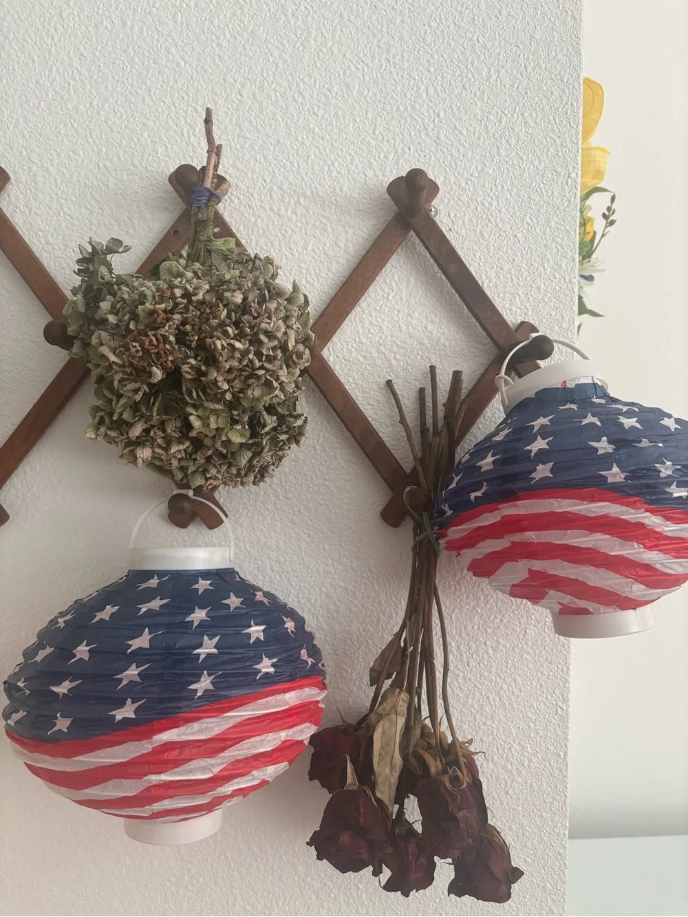 Patriotic Stars/Stripe Paper Lantern Hanging Battery Operated ONE Final Sale